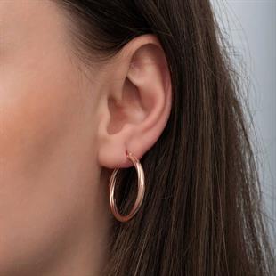 Hk Gümüş Kadın Küpe Rose 3 mm Burgu Şarnel |Gümüş Takı Hediyelik Ürünler