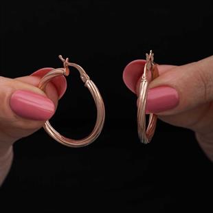 Hk Gümüş Kadın Küpe Rose 3 mm Burgu Şarnel |Gümüş Takı Hediyelik Ürünler