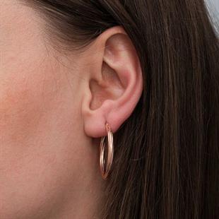 Hk Gümüş Kadın Küpe Rose 3 mm Burgu Şarnel |Gümüş Takı Hediyelik Ürünler