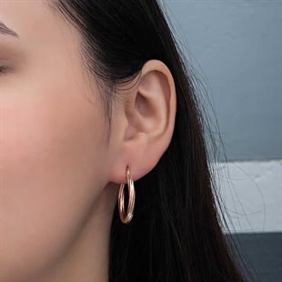 Hk Gümüş Kadın Küpe Rose 3 mm Burgu Şarnel |Gümüş Takı Hediyelik Ürünler