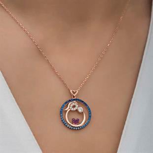 Gümüş Rose Anne Ve Bebek Sevgisi Bayan Kolye