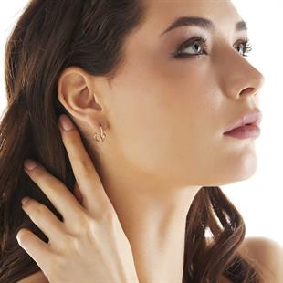 Hk Gümüş Kadın Küpe Rose Düğüm |Gümüş Takı Hediyelik Ürünler