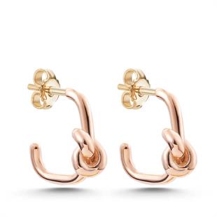 Hk Gümüş Kadın Küpe Rose Düğüm |Gümüş Takı Hediyelik Ürünler