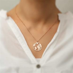 ​Gümüş Rose Dünya Kolye