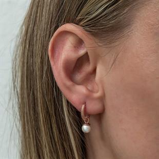 Hk Gümüş Kadın Küpe Rose İnci |Gümüş Takı Hediyelik Ürünler