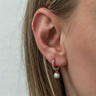 Hk Gümüş Kadın Küpe Rose İnci |Gümüş Takı Hediyelik Ürünler