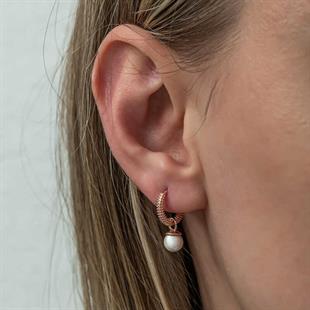 Hk Gümüş Kadın Küpe Rose İnci |Gümüş Takı Hediyelik Ürünler