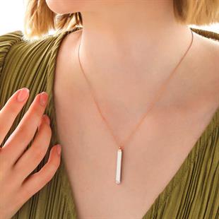 Hk Gümüş Kadın Kolye Rose İsim Yazılabilen Açılır Çubuk |Gümüş Takı Hediyelik Ürünler