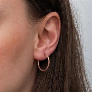 Hk Gümüş Kadın Küpe Rose Kalemli Halka |Gümüş Takı Hediyelik Ürünler