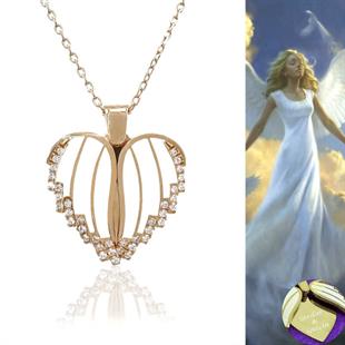 Hk Gümüş Kadın Kolye Rose Kalpli İsimli |Gümüş Takı Hediyelik Ürünler