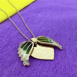 Hk Gümüş Kadın Kolye Rose Kalpli İsimli |Gümüş Takı Hediyelik Ürünler