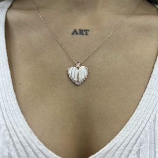 Hk Gümüş Kadın Kolye Rose Kalpli İsimli |Gümüş Takı Hediyelik Ürünler