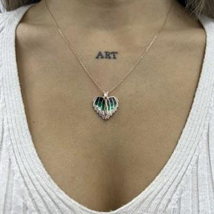 Hk Gümüş Kadın Kolye Rose Kalpli İsimli |Gümüş Takı Hediyelik Ürünler