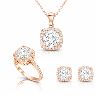 Gümüş Rose Kare Montür Kadın Set