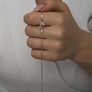 Hk ​Gümüş Kadın Bileklik Rose Kelebek |Gümüş Takı Hediyelik Ürünler