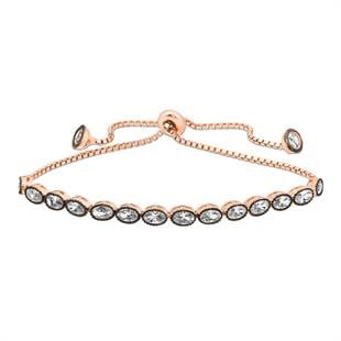 Hk Gümüş Kadın Bileklik Rose Oval Kesim Elmas Montür Asansör |Gümüş Takı Hediyelik Ürünler