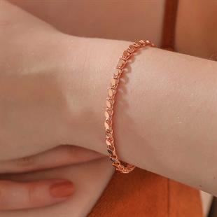 Hk Gümüş Kadın Bileklik Rose Pullu Zincir |Gümüş Takı Hediyelik Ürünler