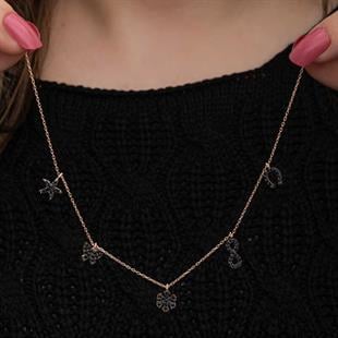 Gümüş Rose Şans Kadın Kolye