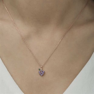 Hk Gümüş Rose Üzüm Figürlü Meyve Kolye | Gümüş Takı Hediyelik Ürünler