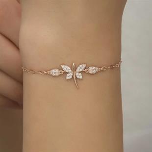 Hk ​Gümüş Kadın Bileklik Rose Yusufçuk |Gümüş Takı Hediyelik Ürünler