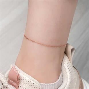 Hk Gümüş Halhal Rose Zincir Desenli |Gümüş Takı Hediyelik Ürünler