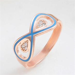 Hk Gümüş Kadın Yüzük Rose Zirkon Taşlı Sonsuzluk |Gümüş Takı Hediyelik Ürünler