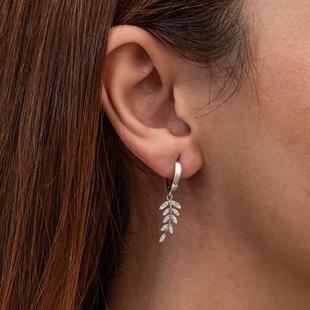 Hk Gümüş Kadın Küpe Sallantılı Başak |Gümüş Takı Hediyelik Ürünler