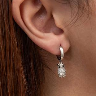 Hk Gümüş Kadın Küpe Sallantılı Baykuş |Gümüş Takı Hediyelik Ürünler