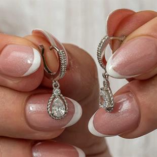 Hk Gümüş Kadın Küpe Sallantılı Damla |Gümüş Takı Hediyelik Ürünler