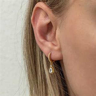 Hk Gümüş Kadın Küpe Sallantılı Gold Damla |Gümüş Takı Hediyelik Ürünler