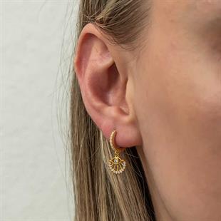 Hk Gümüş Kadın Küpe Sallantılı Gold Göz |Gümüş Takı Hediyelik Ürünler