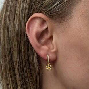 Hk Gümüş Kadın Küpe Sallantılı Gold Kar Tanesi |Gümüş Takı Hediyelik Ürünler