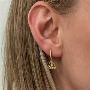 Hk Gümüş Kadın Küpe Sallantılı Gold Kuğu |Gümüş Takı Hediyelik Ürünler