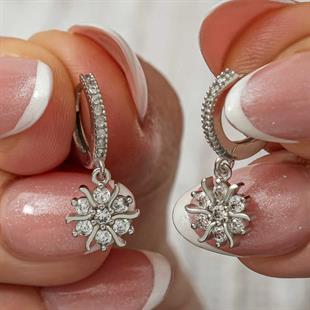 Hk Gümüş Kadın Küpe Sallantılı Güneş |Gümüş Takı Hediyelik Ürünler