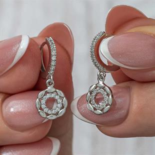 Hk Gümüş Kadın Küpe Sallantılı Halka |Gümüş Takı Hediyelik Ürünler