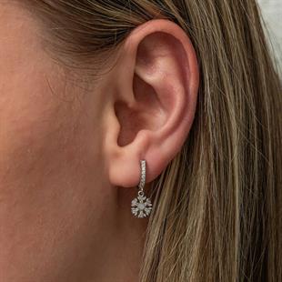 Hk Gümüş Kadın Küpe Sallantılı Kar Tanesi |Gümüş Takı Hediyelik Ürünler