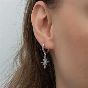 Hk Gümüş Kadın Küpe Sallantılı Kutup Yıldızı |Gümüş Takı Hediyelik Ürünler