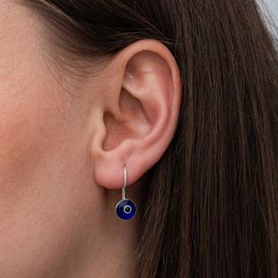 Hk Gümüş Kadın Küpe Sallantılı Nazar |Gümüş Takı Hediyelik Ürünler