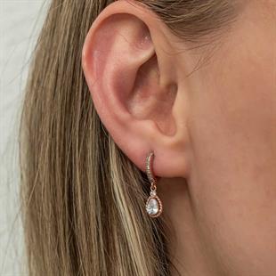 Hk Gümüş Kadın Küpe Sallantılı Rose Damla |Gümüş Takı Hediyelik Ürünler