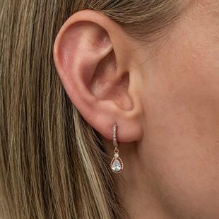 Hk Gümüş Kadın Küpe Sallantılı Rose Damla |Gümüş Takı Hediyelik Ürünler