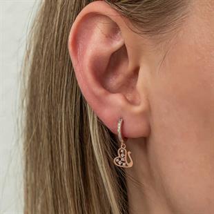 Hk Gümüş Kadın Küpe Sallantılı Rose Kuğu |Gümüş Takı Hediyelik Ürünler