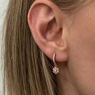 Hk Gümüş Kadın Küpe Sallantılı Rose Minimal Çiçek |Gümüş Takı Hediyelik Ürünler