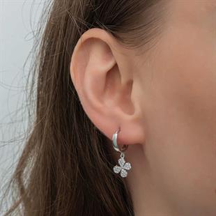 Hk ​Gümüş Kadın Küpe Sallantılı Yonca |Gümüş Takı Hediyelik Ürünler