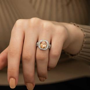 Gümüş Sarı Yuvarlak Bayan Yüzük