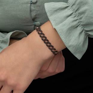 Hk Gümüş Kadın Bileklik Siyah Taşlı Gurmet |Gümüş Takı Hediyelik Ürünler