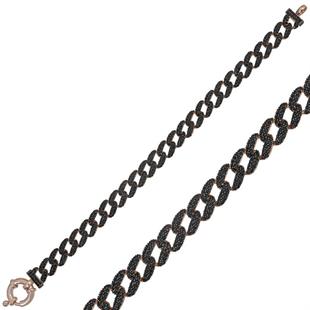 Hk Gümüş Kadın Bileklik Siyah Taşlı Gurmet |Gümüş Takı Hediyelik Ürünler