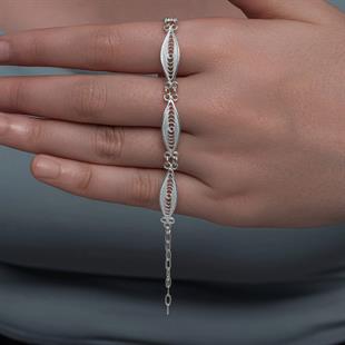 Hk Gümüş Kadın Bileklik Sonsuz Esinti Telkari|Gümüş Takı Hediyelik Ürünler