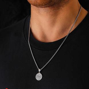 Hk Gümüş Erkek Kolye Süleyman Mührü |Gümüş Takı Hediyelik Ürünler