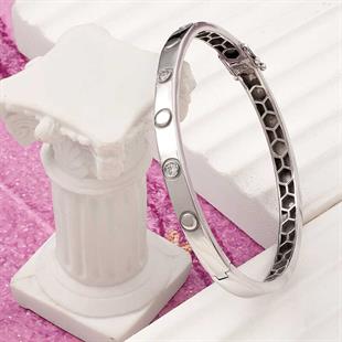 Hk Gümüş Kadın Bilezik Taşlı Vida |Gümüş Takı Hediyelik Ürünler