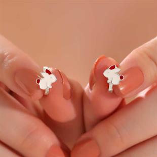 Hk Gümüş Çocuk Küpe Tavşan |Gümüş Takı Hediyelik Ürünler